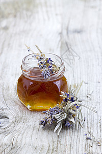 香草蜂蜜和熏衣菜花薰衣草食物美食木头营养草本草本植物图片