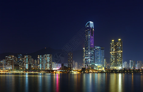 香港晚上的天线景观天空办公室公司摩天大楼商业地标金融城市市中心图片