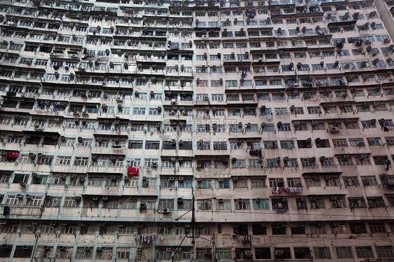 香港过度拥挤的住宅楼 拥挤不堪贫困建筑学生活贫民窟城市人口民众公寓住房图片