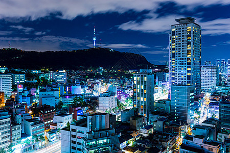 首尔城市建筑摩天大楼场景住房住宅公吨天际公寓风景建筑学图片