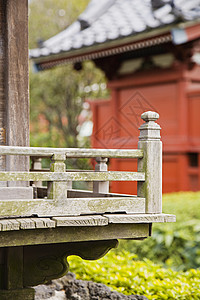 森索济寺林木铁路建筑视图特写栏杆浅草建筑学寺庙木头扶手图片