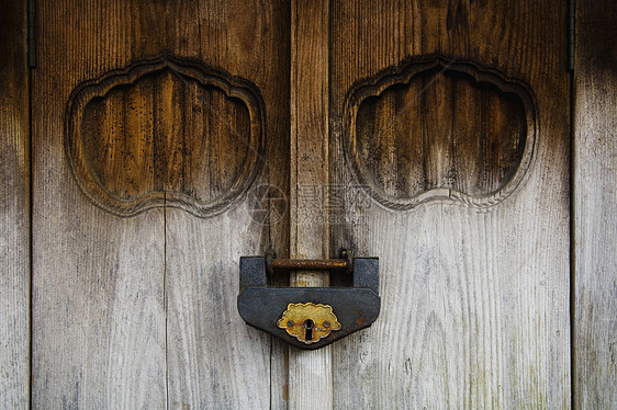 气象 Wood Door和旧锁风霜建筑学锁定风化特写视图木头建筑寺庙浅草图片