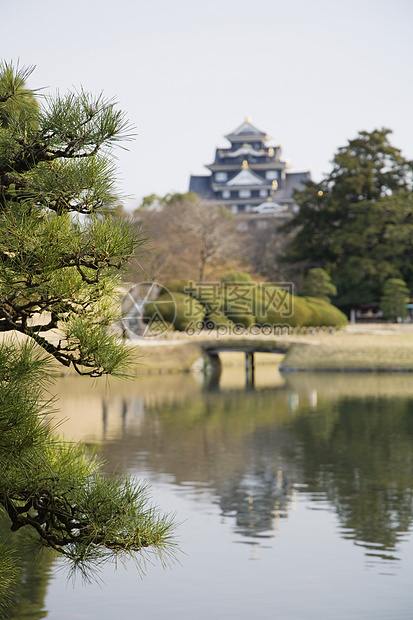 科萨马Korakuen花园的Pond乐园风景设计地区池塘花园旅行土地全景景观图片