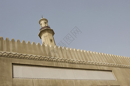 迪拜布尔杜拜大清真寺迪拜UAE建筑低角度建筑学视图尖塔图片