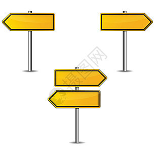 黄箭头符号空白指导剪裁路标邮政运输导航金属黑色小路图片
