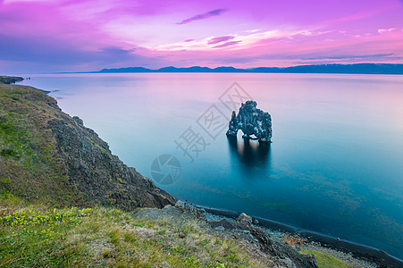 Hvitserkur 语系 Hvitserkur蓝色火山巨魔侵蚀风景镜子岩石天空石头半岛图片