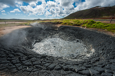 泥罐火山喷气气泡地热温泉陨石水晶反差沸腾天空图片