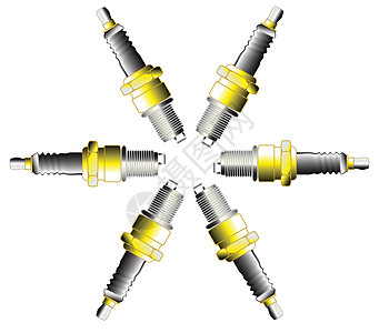 火花插件白色汽车维修因素项目发动机电极汽车配件绘画螺纹图片