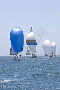 游艇在加利福尼亚州队帆船赛比赛日光蓝色色泽海洋颜色四物水车天空航海水面图片