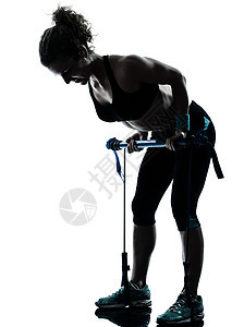 妇女锻炼体操健身健身运动时的轮廓图片