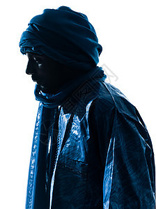 图阿雷格肖像轮廓男性旅行披肩戏服服装文化阴影男人图片
