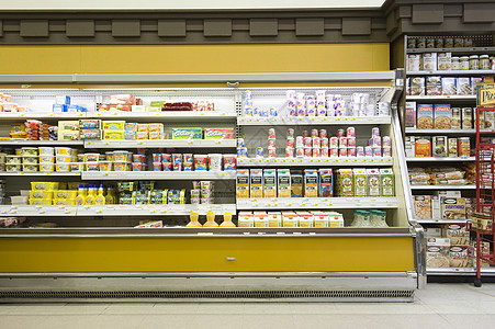 超级超市冰箱柜台视图图片