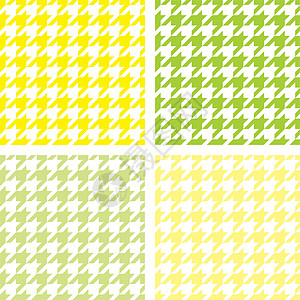 夏季猎牙无缝矢量 绿色 黄色和白色模式或背景集图片