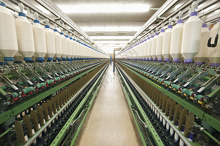 特写旋转工厂的机械部分设备部件纺纱制造业生产组织服装团体工业白色纺织品材料图片