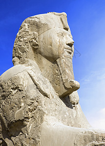 雪花石膏狮身人面像第 19 王朝 公元前 1341-1200 年 的细节 古代孟菲斯 联合国教科文组织世界遗产名录 1979 开图片