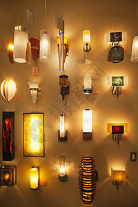 灯光店显示的墙灯背景图片