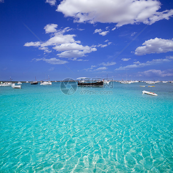 湖Formentera船晴天海岸地标旅行太阳天空小岛旅游血管海滩图片