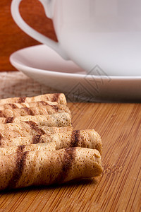 卷华卷饼甜点诱惑烘烤晶圆脆皮杯子食物咖啡店文化美食图片