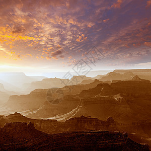 亚利桑那州大峡谷国家公园地标假期侵蚀旅行悬崖山脉沙漠日落蓝色太阳图片