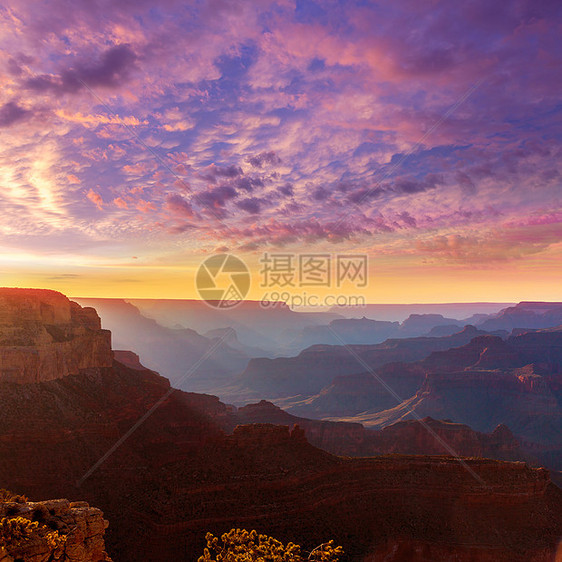 亚利桑那州大峡谷国家公园山脉天空假期太阳地平线地标侵蚀石头蓝色悬崖图片