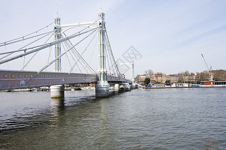 艾伯特大桥白天在英国伦敦图片