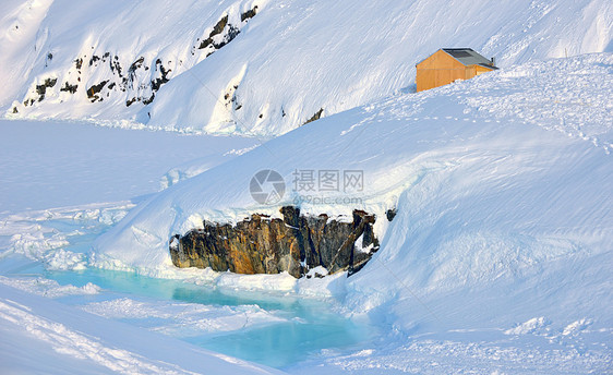 格陵兰冰川上的房子旅游气候建筑学小屋环境村庄海冰冒险农村建筑图片