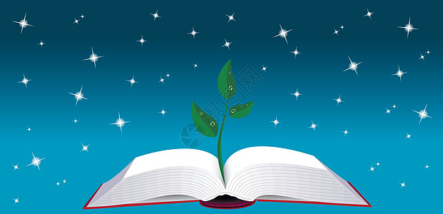 使用树芽打开书本生长教育植物知识环境桌子白色插图生态智慧图片