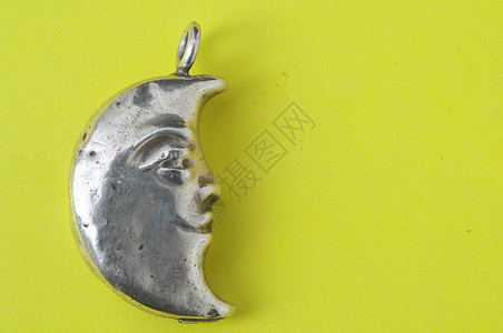 半月半月银珠宝石挂件金属银月护身符生活月亮珠宝手工图片