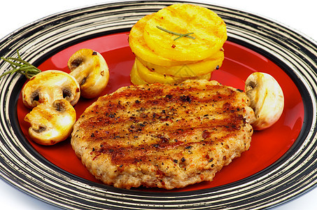 土耳其牛排食物宏观蔬菜胸肉美食家盘子饮食鱼片食用菌水果图片