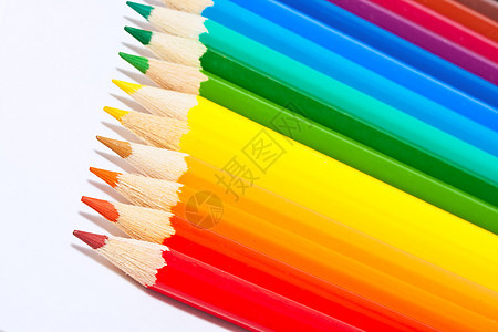 彩色铅笔教育蓝色粉色橙子艺术蜡笔紫色光谱调色板乐器图片