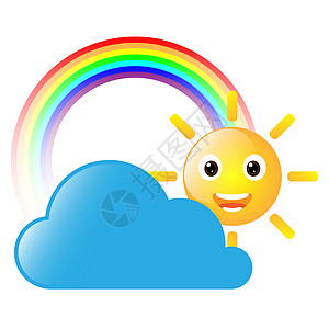彩虹插画生动的天气背景