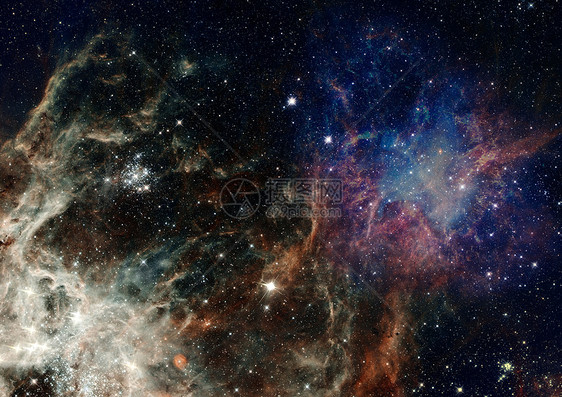 无限恒星场的一小部分气体行星敬畏科学天文学天空星际绘画场地乳白色图片