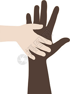 两只手剪影棕榈护理友谊拇指男人女性手指帮助插图家庭图片