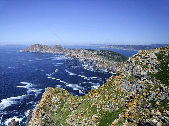 礁群岛活力植被蓝色悬崖海岸天空海滩海洋石头自然公园图片