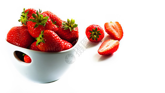 草莓碗盘子食物美食团体水果杯子浆果叶子工作室宏观图片
