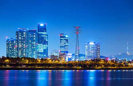 韩国首尔市风景公吨景观场景城市建筑学市中心建筑反射住宅地标图片