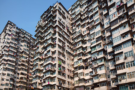 香港拥挤不堪的建筑建筑学贫困人口民众生活公寓城市贫民窟市中心住宅图片