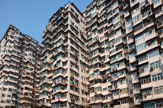香港拥挤不堪的建筑建筑学贫困人口民众生活公寓城市贫民窟市中心住宅图片