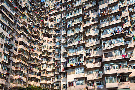 香港老旧住宅楼建筑民众建筑学人口贫民窟住房城市市中心贫困公寓图片