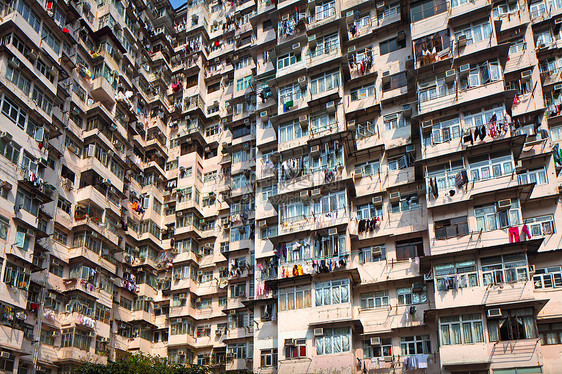 香港老旧住宅楼建筑民众建筑学人口贫民窟住房城市市中心贫困公寓图片