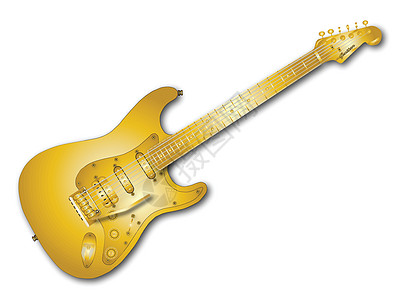 金吉他图标插图乐器绘画吉他身体电吉他摇滚乐线圈脖子图片