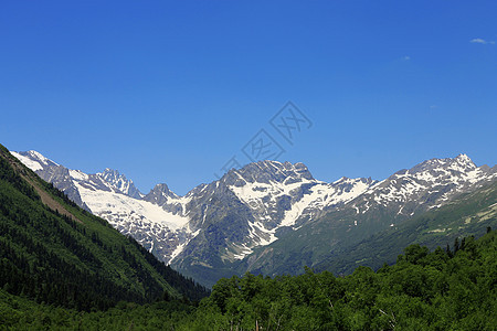 下方的青森林和绿林白色岩石天空森林高山绿色树叶爬坡季节旅游图片