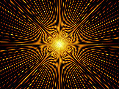虚拟分形烧结渲染射线设计黄色装饰品径向光束几何学中心黑色图片