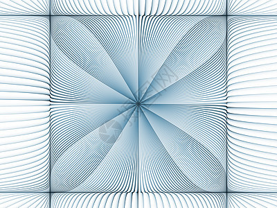 虚拟分形烧结渲染射线光束数学蓝色径向元素装饰品白色设计图片