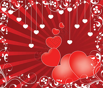 情人节日纸心卡 矢量图网页浪漫矢量艺术玫瑰粉色红色夫妇背景横幅图片