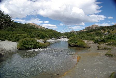 巴塔哥尼亚景观冰川多云木头荒野森林沼泽草原溪流风景天空图片