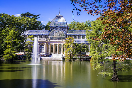 水晶宫旅游建筑学观光池塘水晶建筑花园地标旅行正方形图片