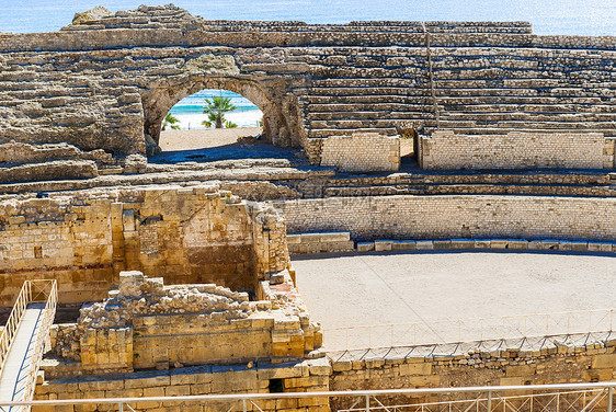 塔拉戈纳的罗马安非芬剧院 西班牙石头地标图片