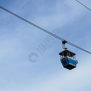 电缆车旅行天空空气旅游运输蓝色金属缆车技术图片