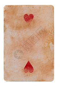 用红色红心纸背景纸牌打牌的老旧棕色纸板古董回收空白标签卡片风格装饰床单图片